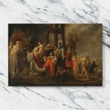The Idolatry of King Solomon canvas artwork displayed on a marble background