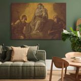 Virgin and Child with Saints John the Baptist and Anthony Abbot canvas wall art in room setting 4