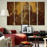 Virgin and Child with Saints John the Baptist and Anthony Abbot canvas wall art in room setting 6