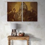 Virgin and Child with Saints John the Baptist and Anthony Abbot canvas wall art in room setting 7
