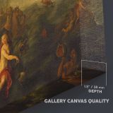 Galatea and Acis canvas texture and wrapped edge closeup