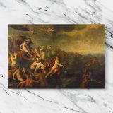 Galatea and Acis canvas artwork displayed on a marble background