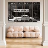 I Am an American Vintage Street Photograph canvas wall art in room setting 5