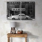 I Am an American Vintage Street Photograph canvas wall art in room setting 7