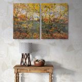 Royal Oak Autumn Leaves canvas wall art in room setting 7