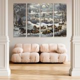 Central Park in Winter canvas wall art in room setting 5