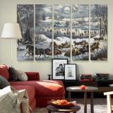 Central Park in Winter canvas wall art in room setting 6