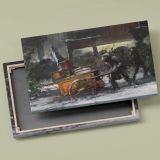 Fourteenth St at Christmas time canvas front and rear frame view