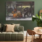 Fourteenth St at Christmas time canvas wall art in room setting 4
