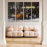 Fourteenth St at Christmas time canvas wall art in room setting 5