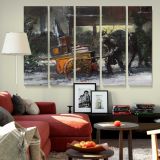 Fourteenth St at Christmas time canvas wall art in room setting 6