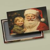 Santa Claus and a Smiling Child canvas front and rear frame view
