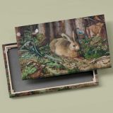 A Hare in the Forest canvas front and rear frame view