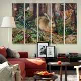 A Hare in the Forest canvas wall art in room setting 6