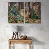 A Hare in the Forest canvas wall art in room setting 7