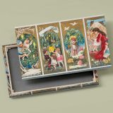 Victorian Christmas Angels and Family Panels canvas front and rear frame view