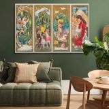 Victorian Christmas Angels and Family Panels canvas wall art in room setting 4