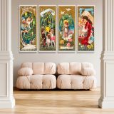 Victorian Christmas Angels and Family Panels canvas wall art in room setting 5