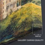 Ericstan Castle at Tarrytown canvas texture and wrapped edge closeup