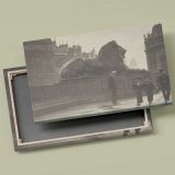 Trafalgar Square Lion Vintage Photograph canvas front and rear frame view