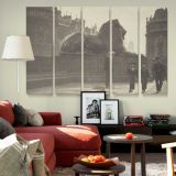 Trafalgar Square Lion Vintage Photograph canvas wall art in room setting 6
