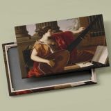 Allegory of Music canvas front and rear frame view