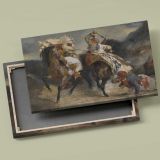 The Combat of the Giaour and Hassan canvas front and rear frame view