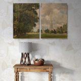 Salisbury Cathedral from Lower Marsh Close canvas wall art in room setting 5