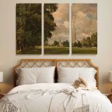 Salisbury Cathedral from Lower Marsh Close canvas wall art in room setting 6