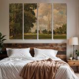 Salisbury Cathedral from Lower Marsh Close canvas wall art in room setting 7