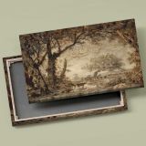 Sunset from the Forest of Fontainebleau canvas front and rear frame view