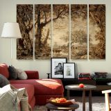 Sunset from the Forest of Fontainebleau canvas wall art in room setting 6