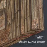 Gothic Cathedral Interior canvas texture and wrapped edge closeup