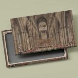 Gothic Cathedral Interior canvas front and rear frame view