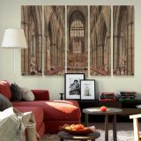 Gothic Cathedral Interior canvas wall art in room setting 6