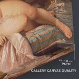 Sleeping Beauty Reclining Nude canvas texture and wrapped edge closeup