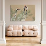 Cranes from Momoyogusa canvas wall art in room setting 5