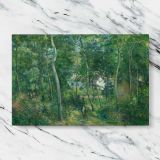 Edge of the Woods Near L Hermitage Pontoise canvas artwork displayed on a marble background
