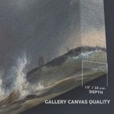 Eddystone Lighthouse canvas texture and wrapped edge closeup