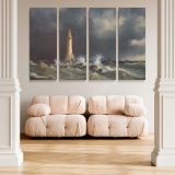 Eddystone Lighthouse canvas wall art in room setting 4