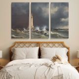 Eddystone Lighthouse canvas wall art in room setting 7