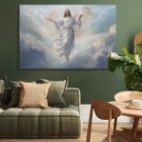Angel in Sunlit Clouds canvas wall art in room setting 4