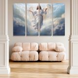 Angel in Sunlit Clouds canvas wall art in room setting 5