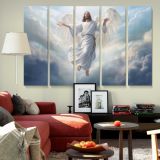 Angel in Sunlit Clouds canvas wall art in room setting 6