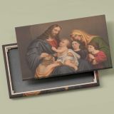 Christ Blessing Little Children canvas front and rear frame view