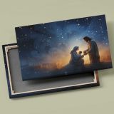 Nativity beneath a Starry Sky canvas front and rear frame view