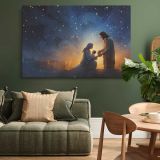 Nativity beneath a Starry Sky canvas wall art in room setting 4