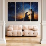 Nativity beneath a Starry Sky canvas wall art in room setting 5