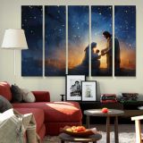Nativity beneath a Starry Sky canvas wall art in room setting 6