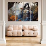 Krishna Playing the Flute canvas wall art in room setting 5